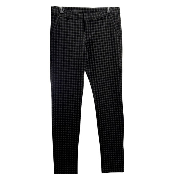 KUT From The Kloth Elyse Black & Gray Check Slim Leg Pants Career Office 8 Tall - Picture 1 of 8